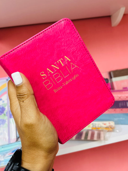 Biblia de bolsillo con canto dorado símil piel letra mediana 8 puntos versión RV60