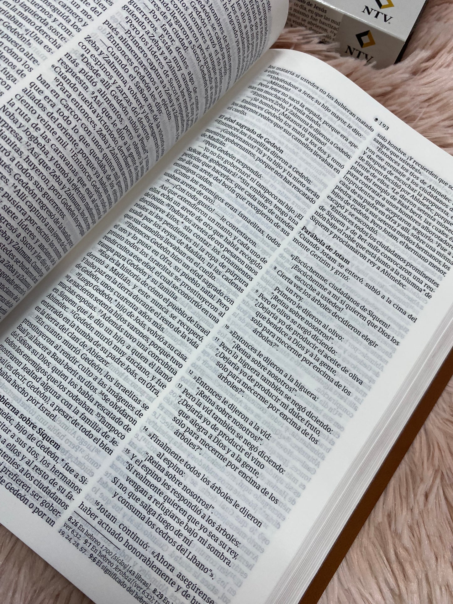 Biblia ultra delgada en símil piel letra mediana versión NTV: nueva traducción viviente