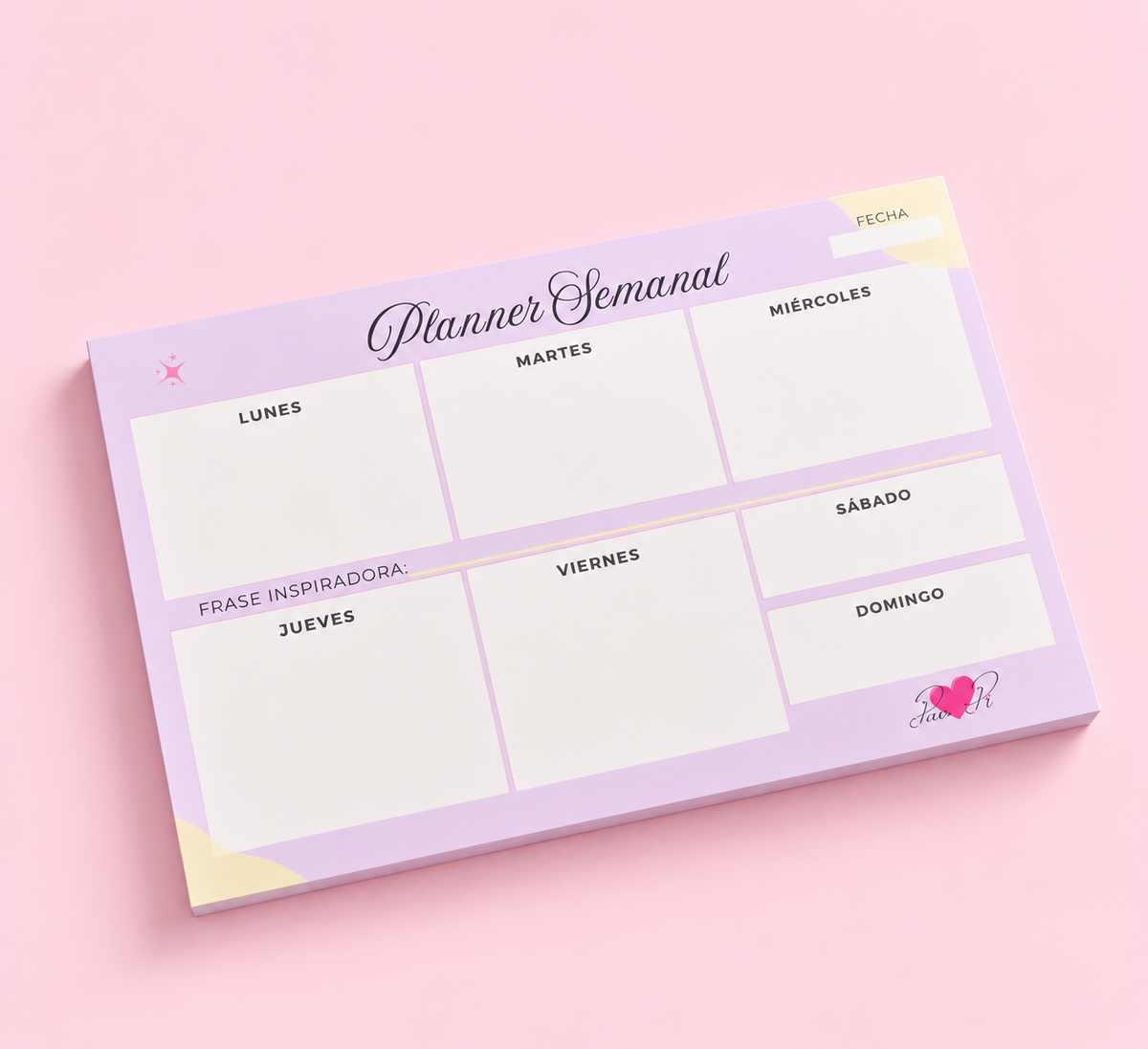 Planner semanal de escritorio tamaño A4