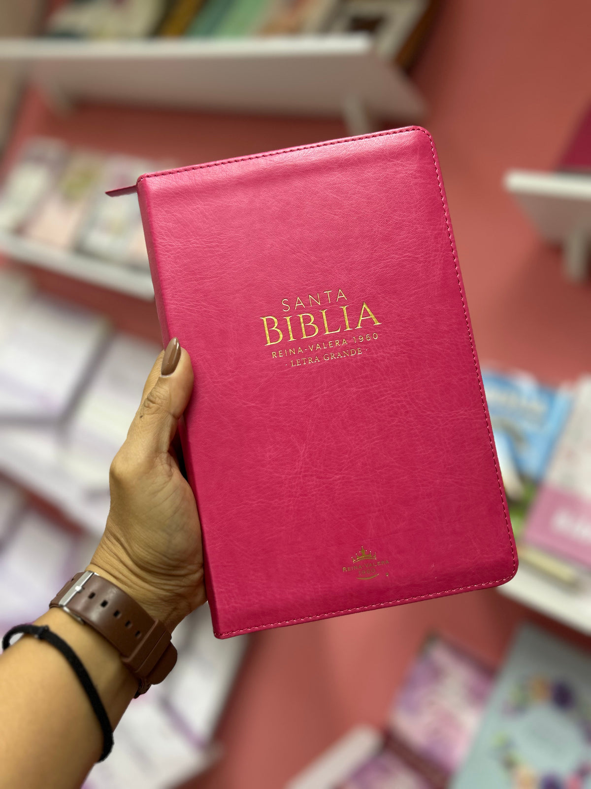 Biblia letra grande 12 puntos versión RV1960 con cierre índice canto dorado y concordancia