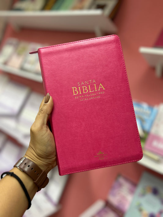 Biblia letra grande 12 puntos versión RV1960 con cierre índice canto dorado y concordancia