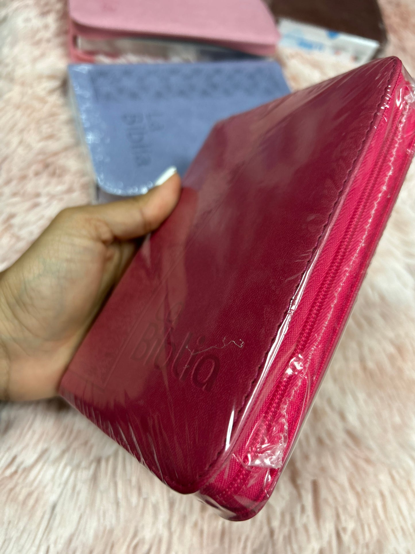 Biblia mediana tamaño compacta con cierre versión TLA letras grandes canto pintado