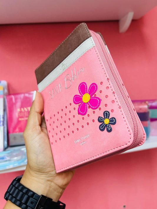 Biblia tamaño bolsillo letra 8 puntos con cierre símil piel versión RV60 con concordancia