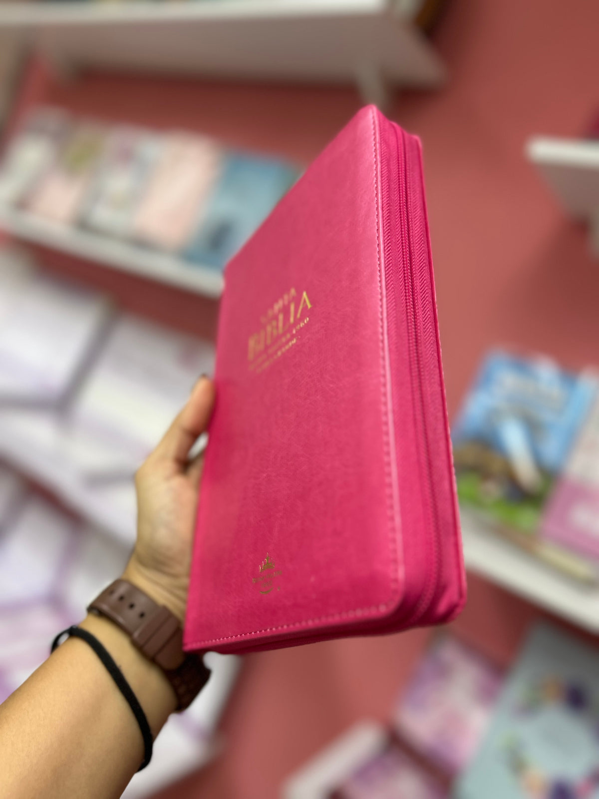 Biblia letra grande 12 puntos versión RV1960 con cierre índice canto dorado y concordancia
