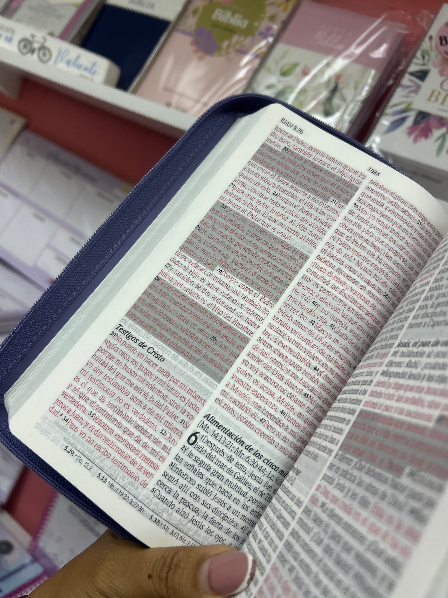 Biblia de promesas símil piel con cierre y canto plateado versión RV1960 letra grande 12 puntos color lavanda