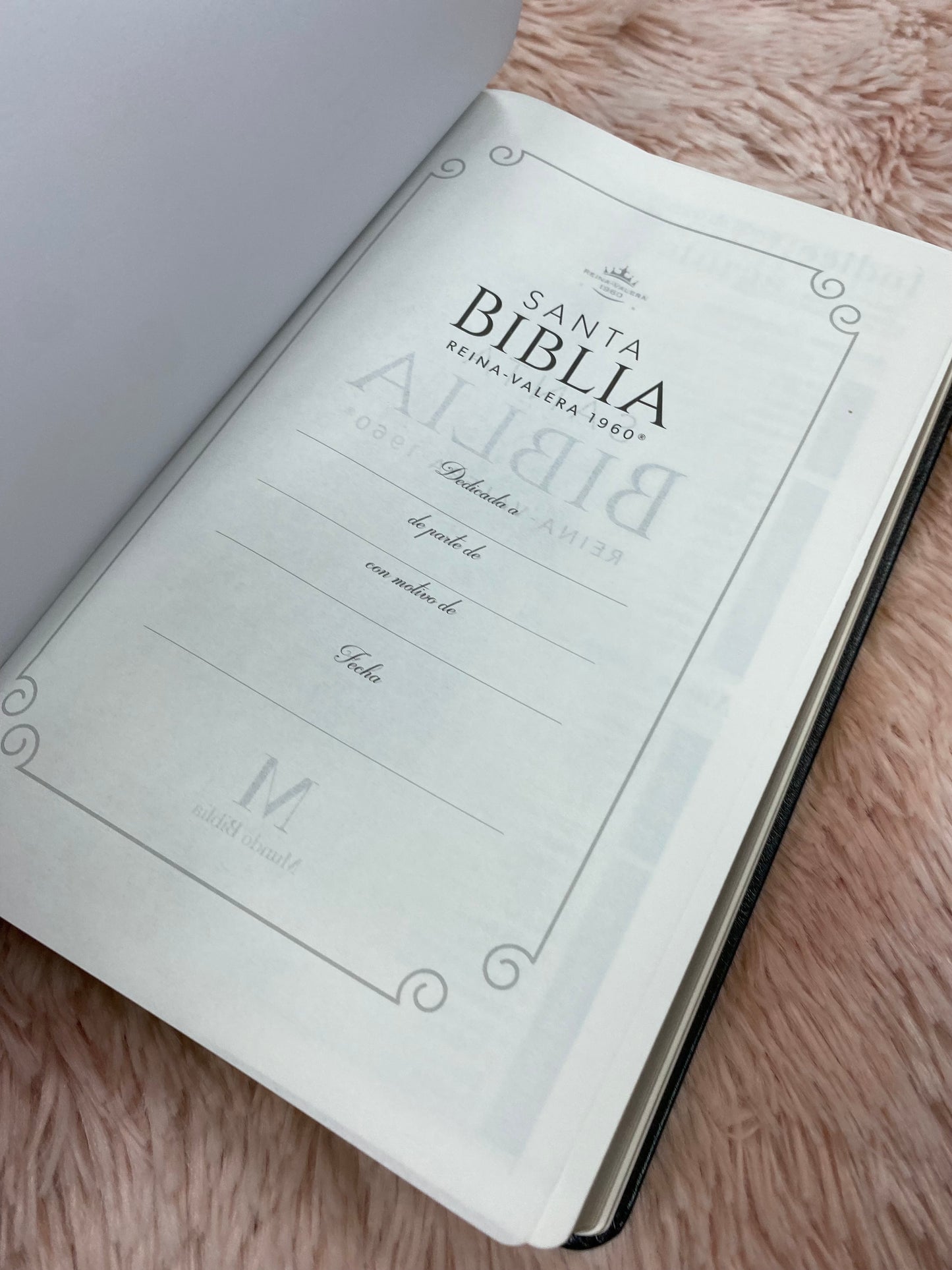 Biblia versión RV1960 en imitación piel de alta calidad letra grande 11,5 puntos canto pintado con concordancia y palabras de Jesús en rojo