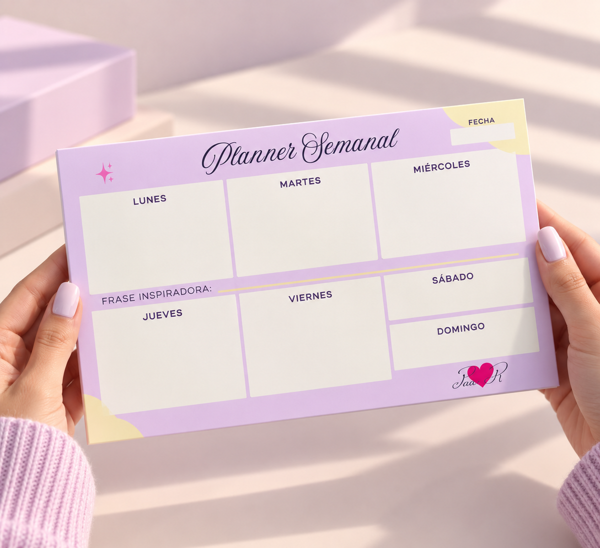 Planner semanal de escritorio tamaño A4