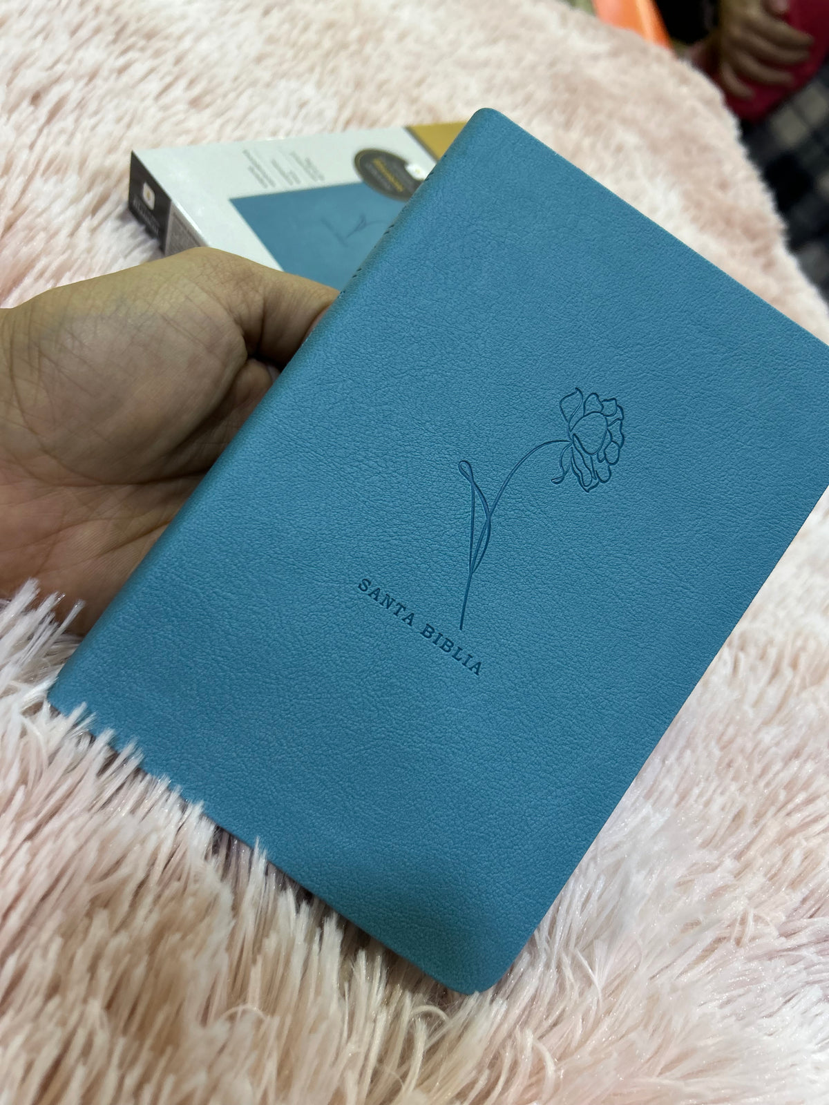 Biblia tamaño compacto de letra mediana semi piel con canto pintado versión NTV