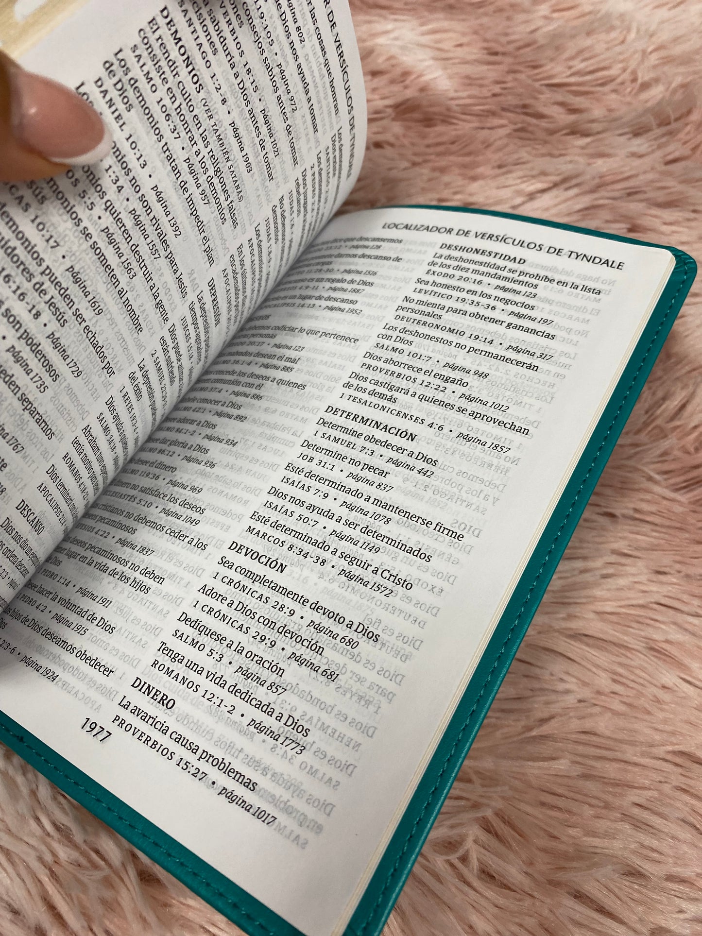 Biblia compacta mediana letra gigante versión NTV con canto dorado e índice en símil piel