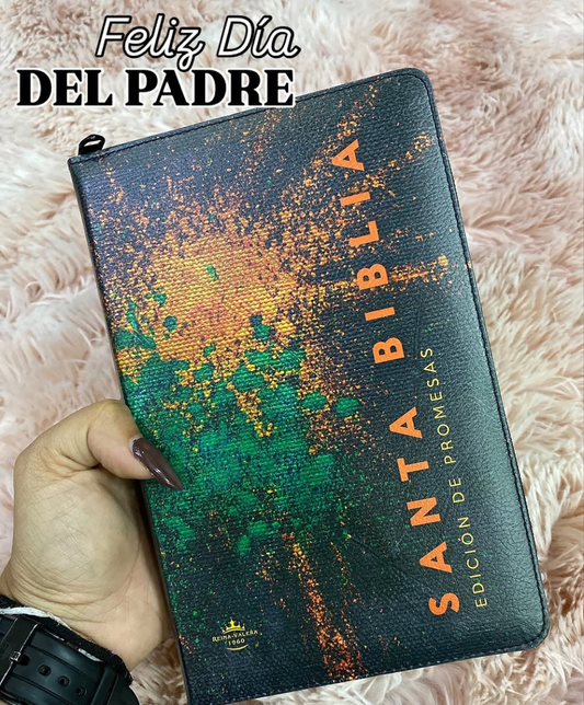 Biblia en símil piel edición promesas con índice y cierre palabras de Jesús en rojo versión RV1960 con concordancia