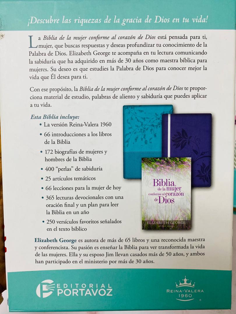 Biblia con devocional de la mujer conforme al corazón de Dios en símil piel canto dorado versión RV1960