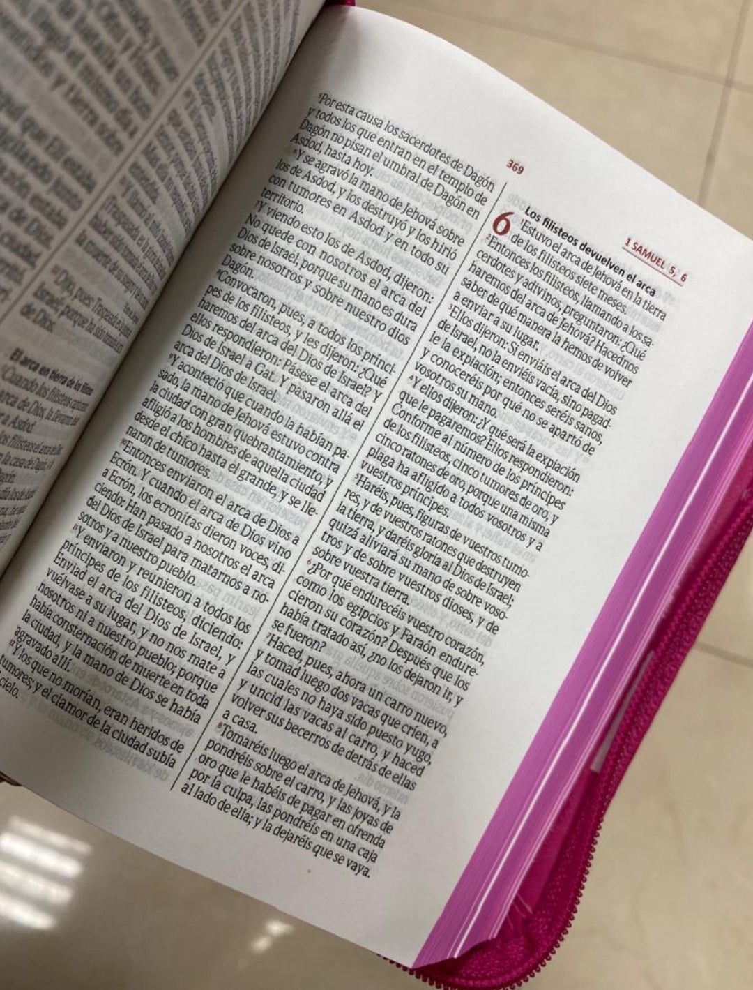 Biblia de bolsillo letra mediana 10,5 puntos con cierre y palabras de Jesús en rojo canto pintado versión RV60
