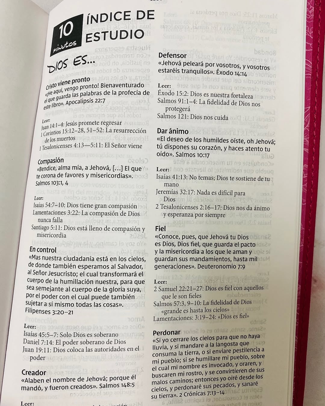 Biblia con devocional mamá ocupada en símil piel versión RV1960 letra grande