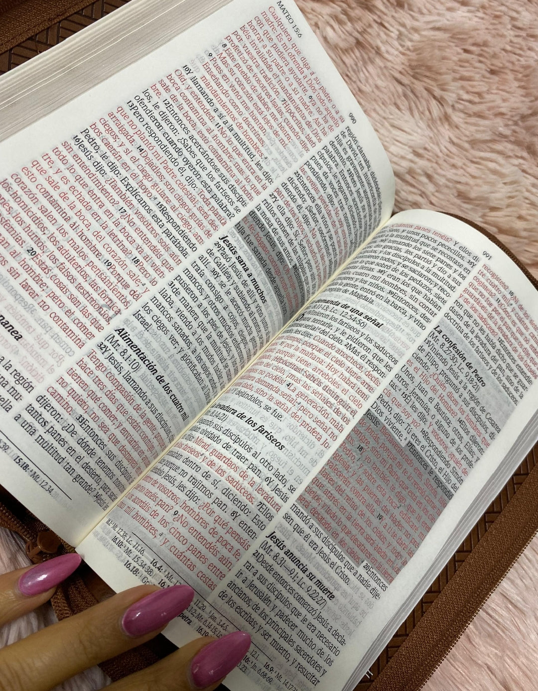 Biblia símil piel edición promesas con cierre canto dorado versión RV1960 letra grande 12 puntos con concordancia