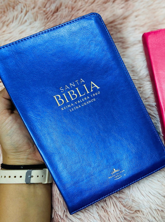 Biblia letra grande 12 puntos con cierre y canto dorado versión RV1960