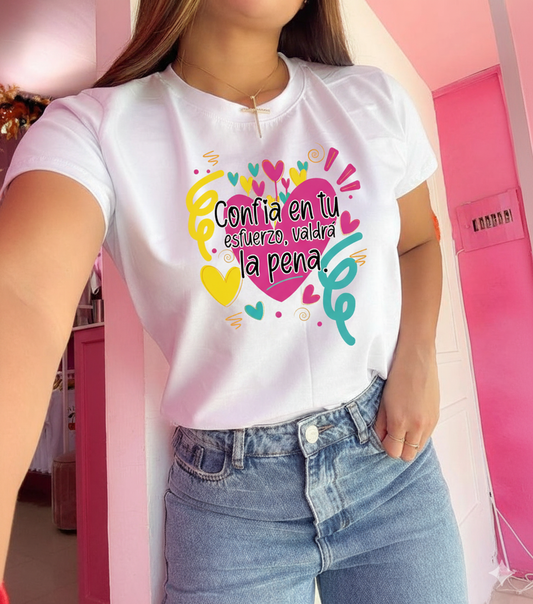 Franela 100% algodón talla S, M y XL con msjs bíblicos en impresión DTF full color