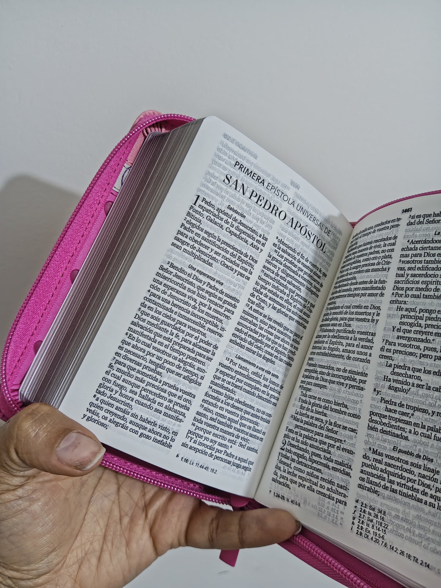 Biblia tamaño bolsillo letra 8 puntos con cierre símil piel versión RV60 con concordancia