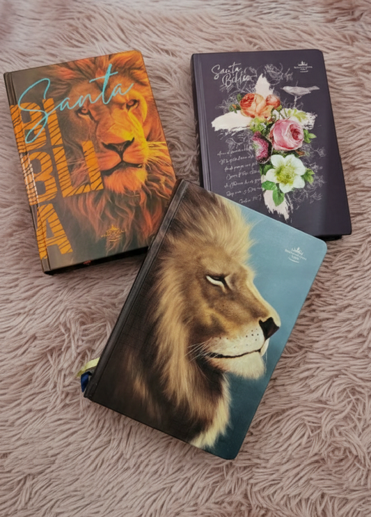 Biblia en tapa dura y letra grande 12 puntos versión RV1960 palabras de Jesús en rojo