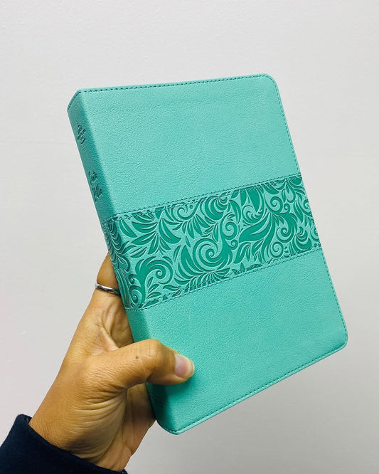 Biblia de regalos y premios símil piel color turquesa letra mediana versión RV60