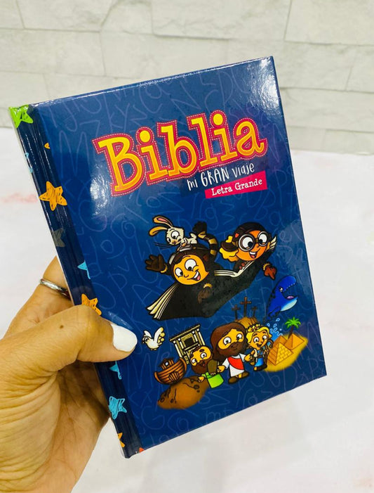 Biblia para niños ilustrada tapa dura en letra grande versión RV60