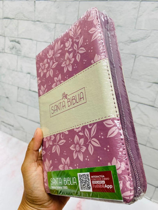 Biblia letra grande versión RV1960 con cierre y canto pintado palabras de Jesús resaltadas
