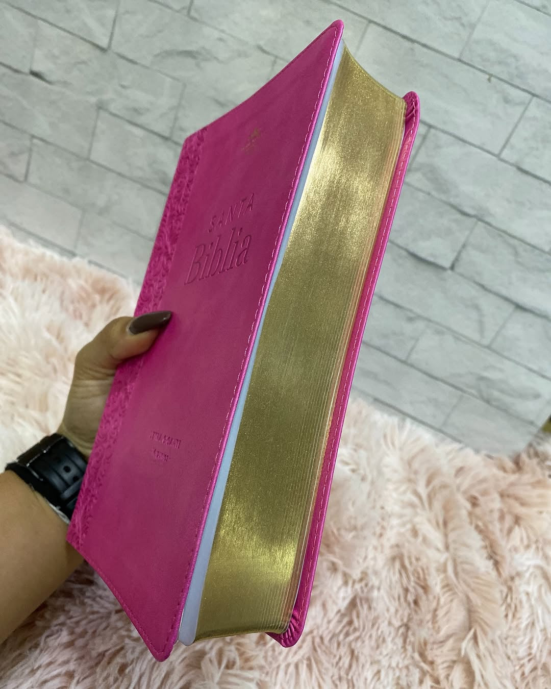 Biblia letra gigante 14 puntos versión RV1960 color fucsia con concordancia