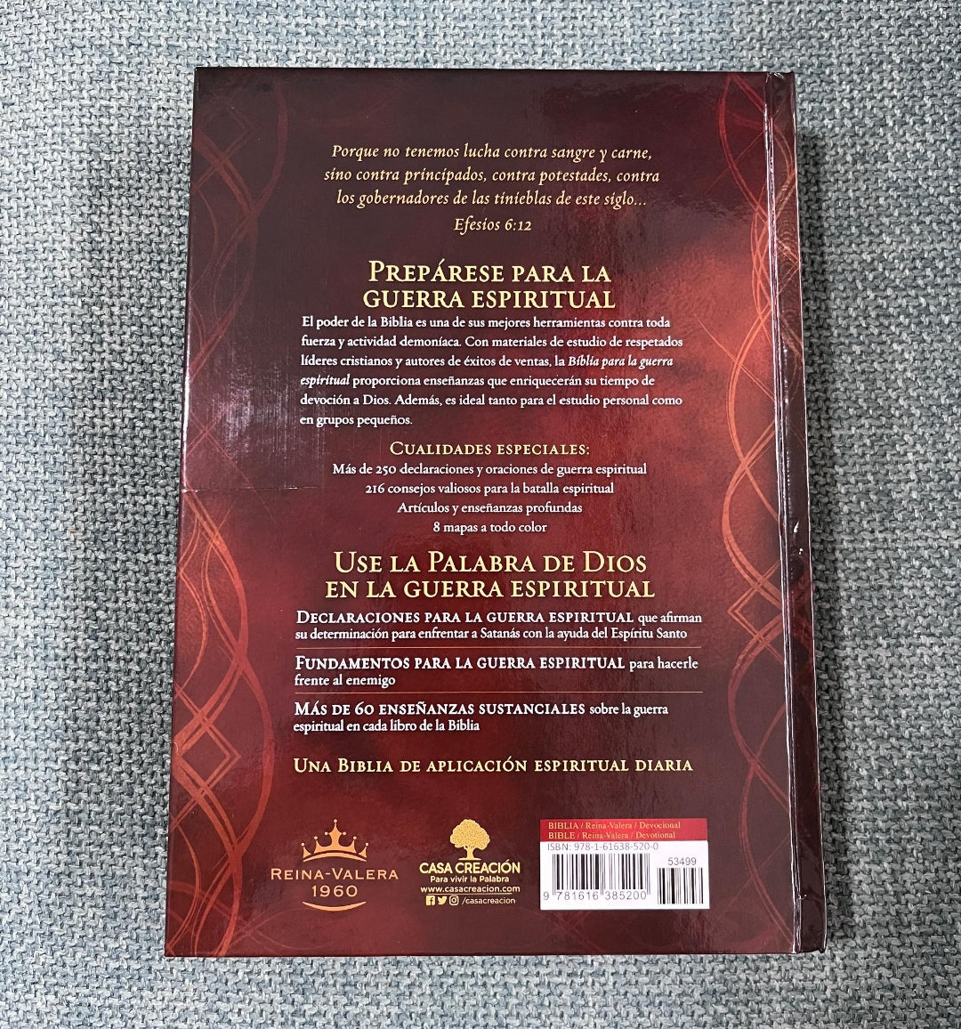 Biblia de estudio guerra espiritual en tapa dura versión RV1960