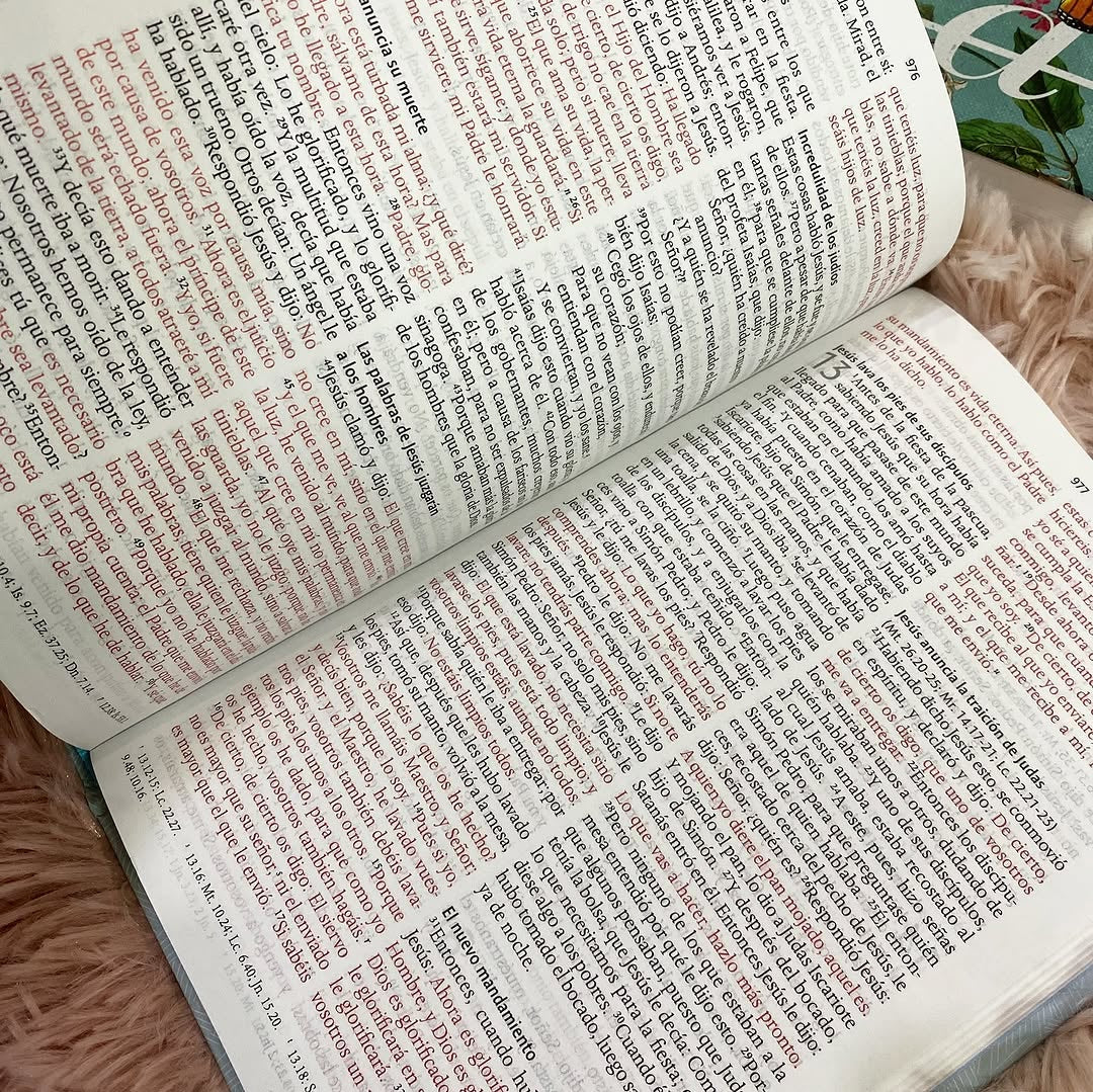 Biblia tapa dura floreada letra grande 10 puntos versión RV1960 con concordancia