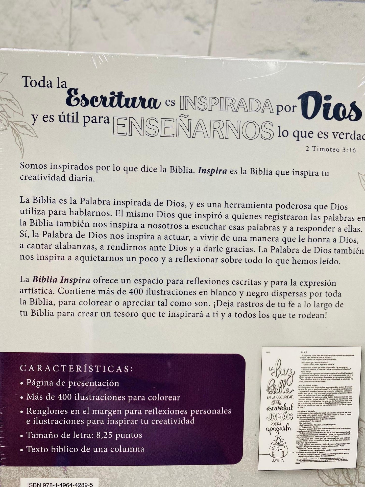 Biblia inspira artística de apuntes e ilustraciones versión NTV letra mediana