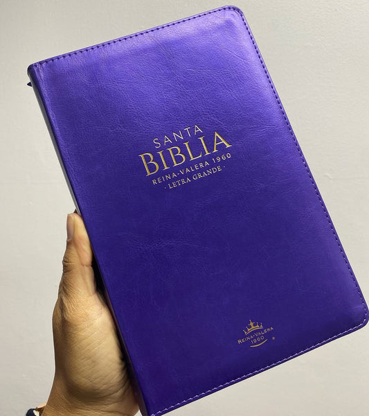 Biblia letra grande 12 puntos con cierre canto dorado versión RV60 con concordancia