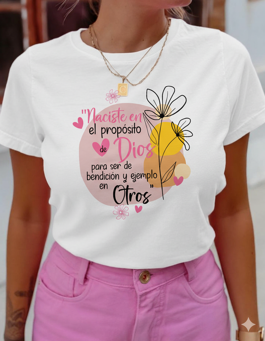 Franela 100% algodón talla S, M y L con msjs bíblicos en impresión DTF full color