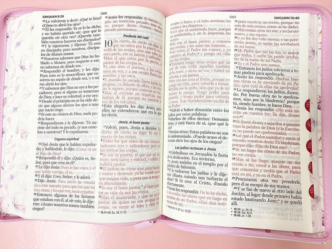 Biblia letra gigante 15 puntos versión RV60 con cierre e índice canto floreado y concordancia