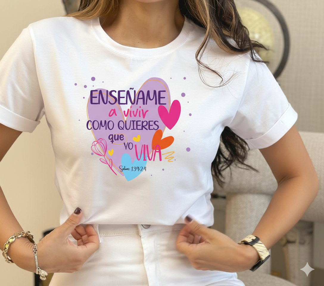 Franela 100% algodón talla L y XL con msjs bíblicos en impresión DTF full color