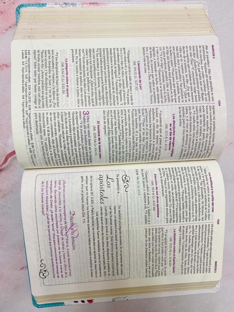Biblia con devocional de la mujer conforme al corazón de Dios en símil piel canto dorado versión RV1960