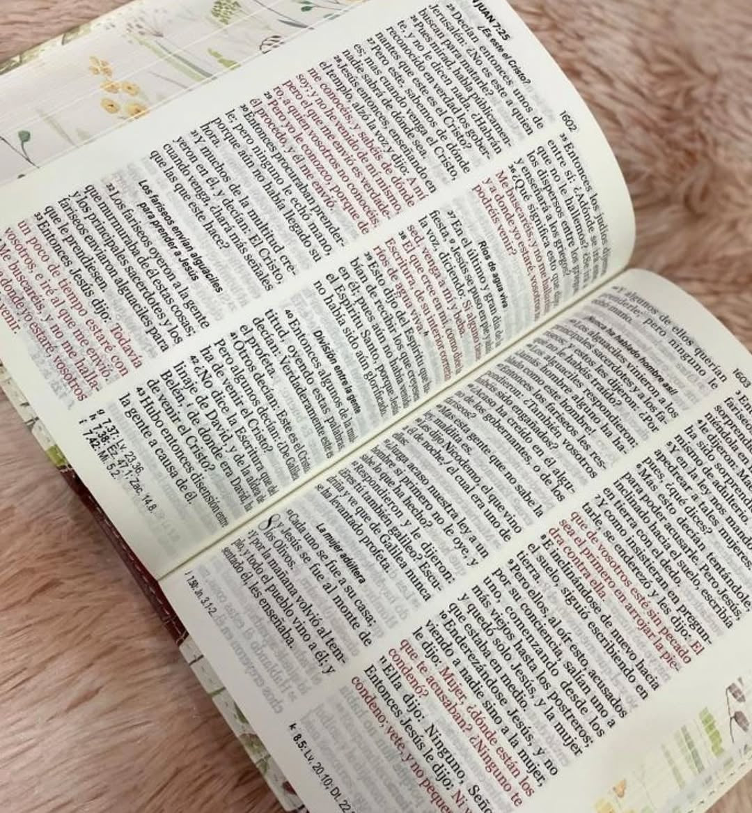 Biblia letra grande 11 puntos canto floreado versión RV60 con concordancia