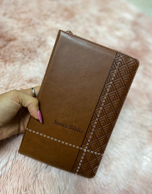 Biblia símil piel edición promesas con cierre canto dorado versión RV1960 letra grande 12 puntos con concordancia