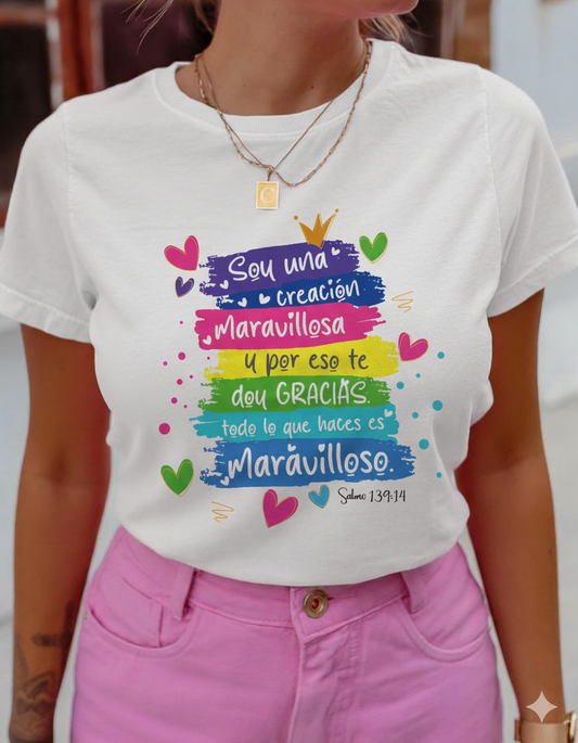 Franela 100% algodón talla S, L y XL con msjs bíblicos en impresión DTF full color