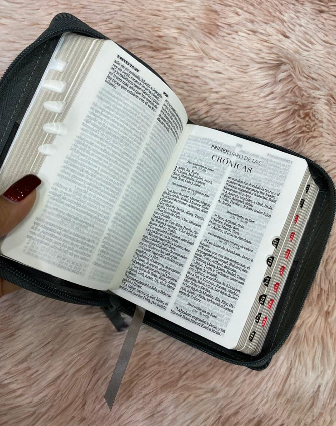 Biblia tamaño bolsillo con cierre e índice símil piel tamaño de letra mediana 8 puntos versión RV60