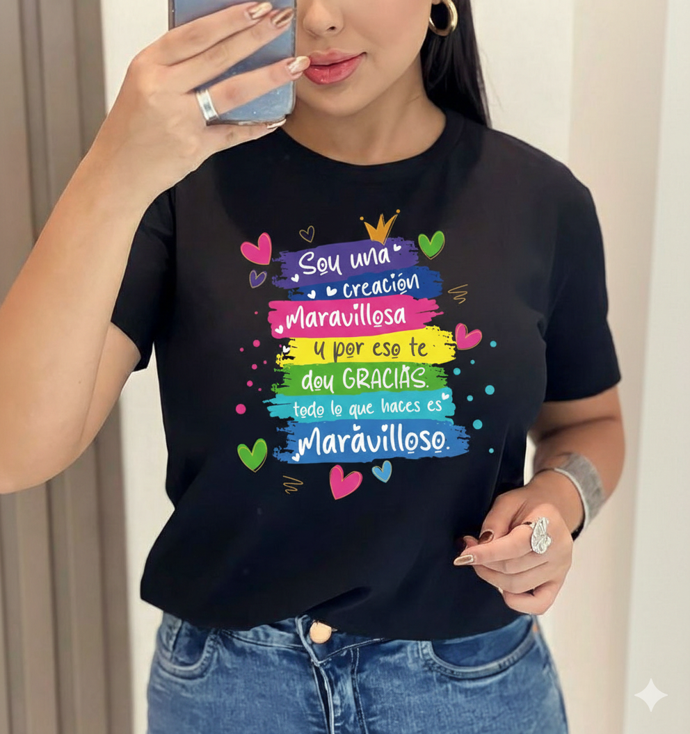 Franela 100% algodón con msjs bíblicos en impresión DTF full color