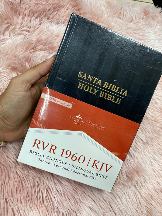 Biblia bilingüe versión RVR 1960 KJV tamaño personal tapa dura color negro