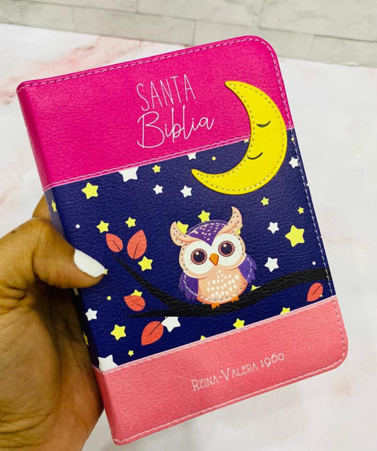 Biblia tamaño bolsillo para niños ilustrada con cierre letra mediana versión RV60