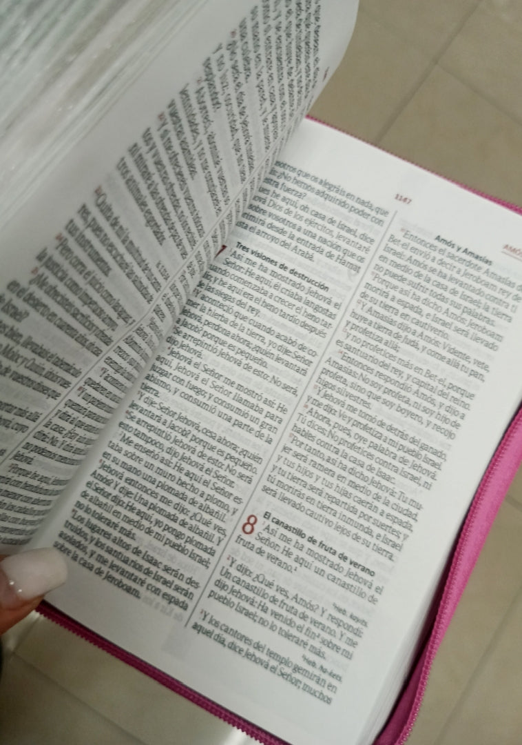 Biblia pequeña símil piel con cierre canto dorado versión RV60