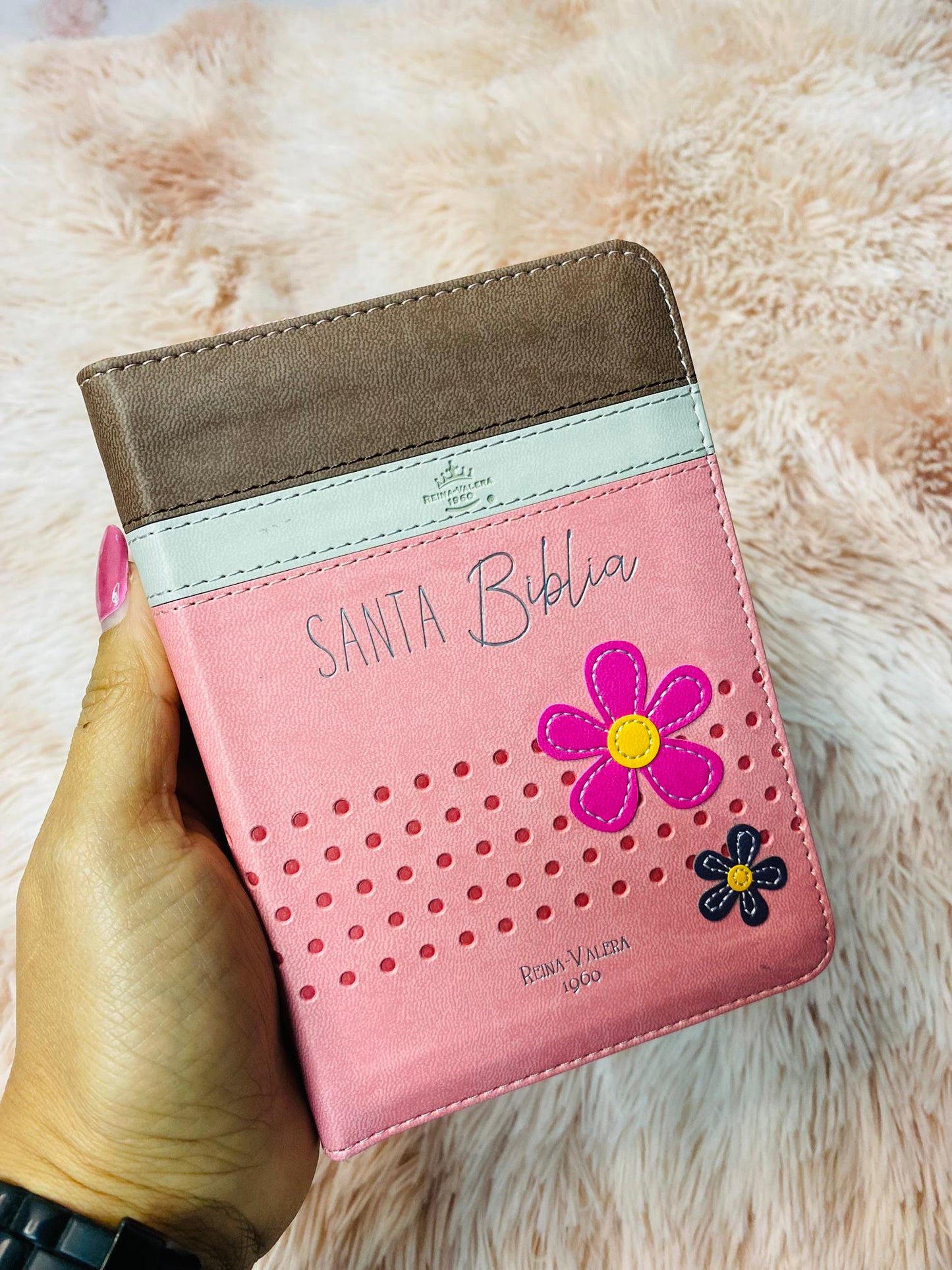 Biblia tamaño bolsillo letra 8 puntos con cierre símil piel versión RV60 con concordancia