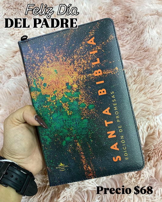 Biblia en símil piel edición promesas con índice y cierre palabras de Jesús en rojo versión RV1960 con concordancia