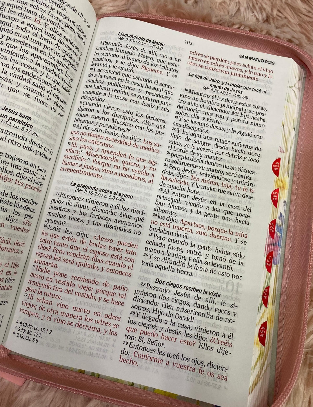 Biblia tipo maletín en versión RV1960 letra grande 12 puntos canto floreado con concordancia