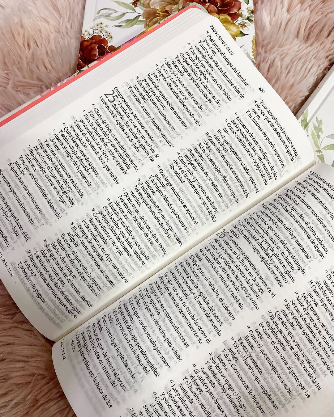 Biblia tapa dura floreada letra grande 10 puntos versión RV1960 con concordancia